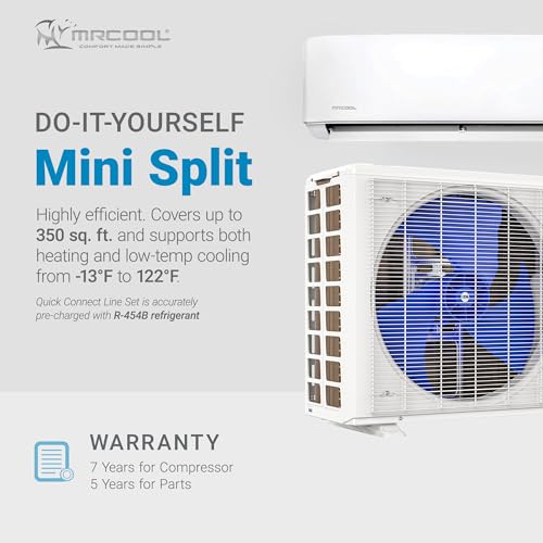 Image of MRCOOL 9000 BTU 115V Ductless Inverter Mini Split Air Conditioner & Heat Pump System, 5th Gen DIY - Wall-Mounted AC Unit w / Heating and Cooling for Home, Office & Commercial Space