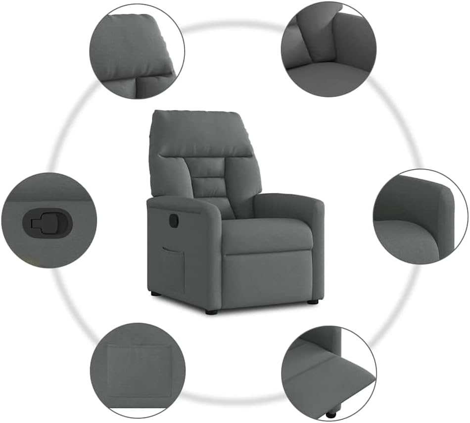 Exploded view of the recliner chair components