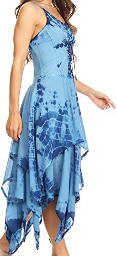 Image of Sakkas Annabella Corset Bodice Handkerchief Hem Dress