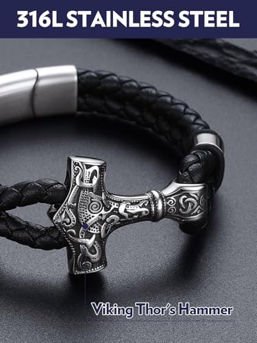 Pulsera de cuerda negra trenzada Bandmax estilo punk 7-9 pulg miniatura 2
