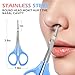 2 Pcs Eyebrow Scissors for Women， Small Scissors Beauty for Facial Hair, Beard, Ear, Nose, Moustache， Stainless Steel