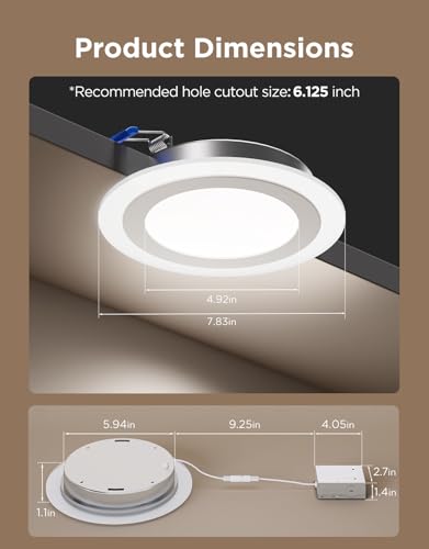 Image of Govee Smart Recessed Lighting 6 Inch, Matter RGBIC LED Recessed Light Work with Alexa, Google Assistant, Dimmable 1100LM Canless Downlight with Junction Box for Living Room, Bedroom, Kitchen 4 Pack