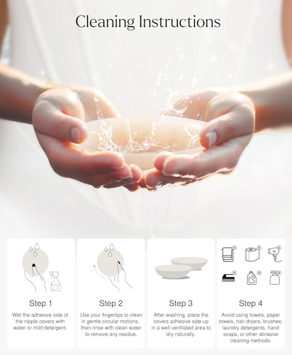 Image of Popilush Nipple Covers for Women - Sticky Bra - Reusable Silicone Nipple Pasties Waterproof with Travel Case Caramel Small (Fits A-D Cups)