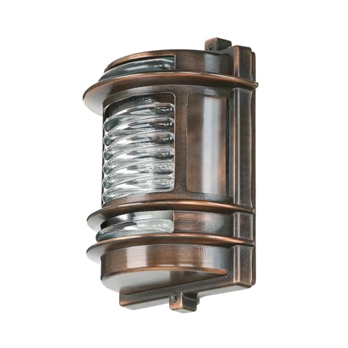 Lampe de navire maritime nostalgique rustique en laiton vieilli de 22cm