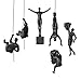 Tauzveok Wall Art Metall Skulptur Bungee Jumping Man Klettern Abseilen Trio Hängende Verzierungen, 3 Klettern Männer Harz Wallhanging Figuren Abseiling,Black b6