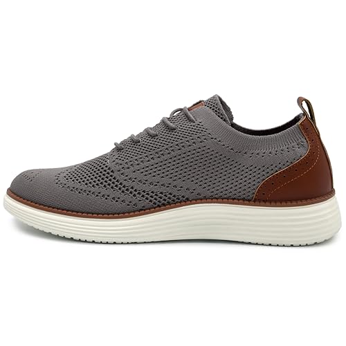 Image of AKADEMIKS Mens Olney Wingtip Knit Oxford, Sleek Breathable Dress Shoes
