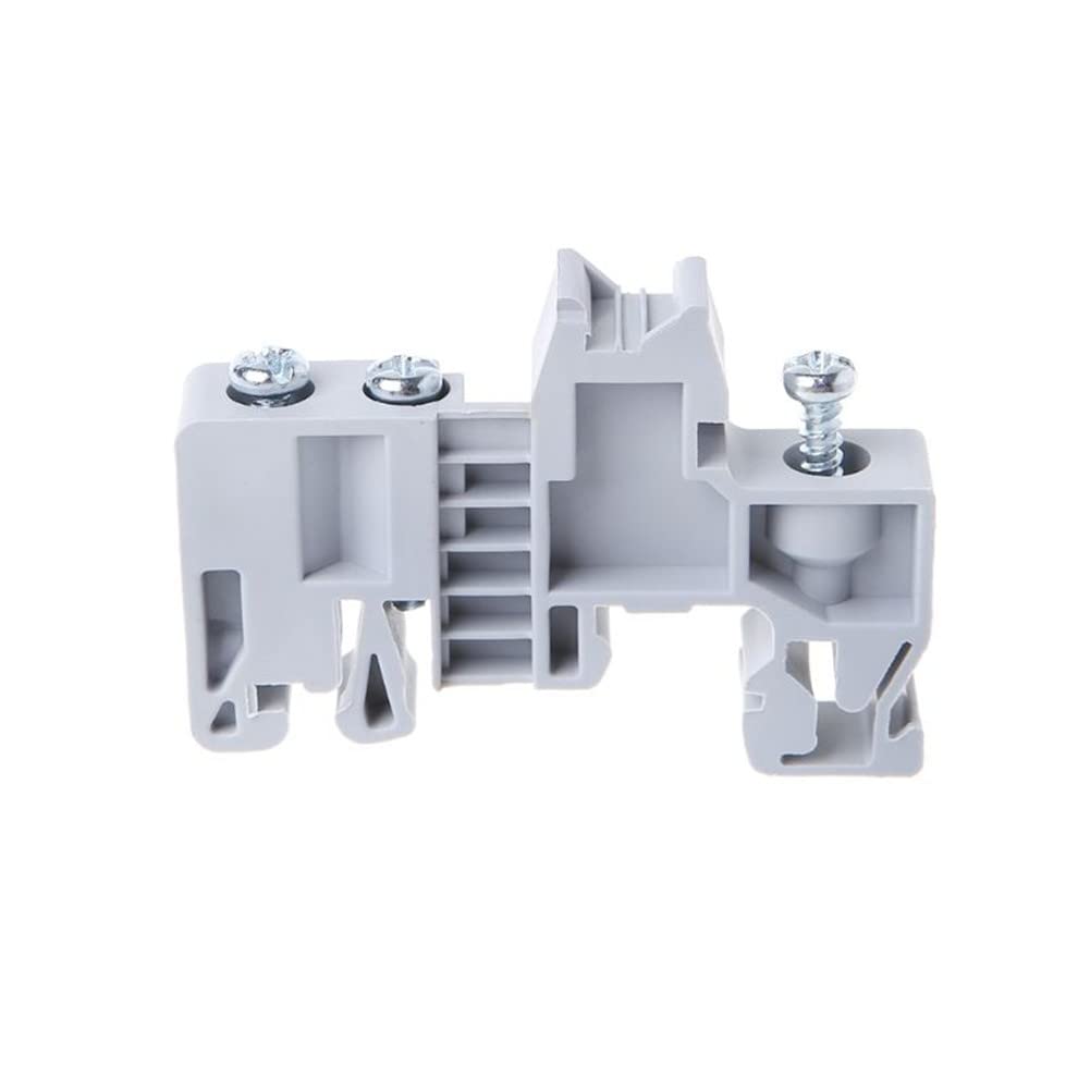 Aerexier 10 Pcs E/UK DIN Rail Terminal Blocks End Stopper Bracket Fit for 35mm Width Rail - Gray (E/UK-3)