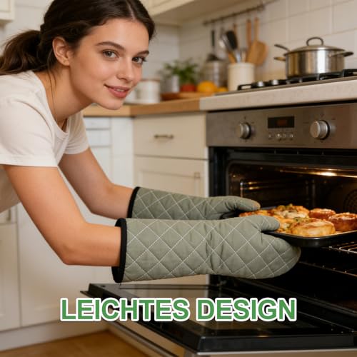 MospdyGear 1 Paar 60 cm Lange Baumwoll-Ofenhandschuhe, Hitzebeständige Backhandschuhe, Geeignet für Industrielle Großöfen und zum Schutz beim Grillen (60 cm)