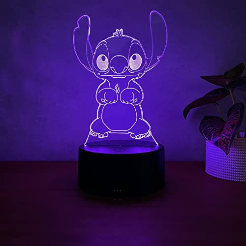 Luminária LED 3D, abajur de Mesa, Presente Criativo - Stitch