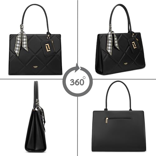 Image of Lavie Luxe Women's Quare26 Extra Large Laptop Satchel Bag | Upto 14 Inch | Satchel Handbag for Work | Ladies Purse | Stylish Shoulder Bag | Gift for Women