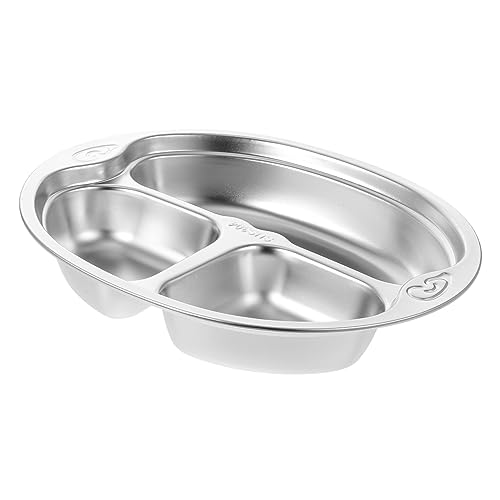 KICHOUSE Divided Stainless Steel Camping Plate Food Grade Tray with Multiple Compartments for Lunch Dinner Picnics and Outdoor Use Easy to Clean Versatile Design for Weight Control