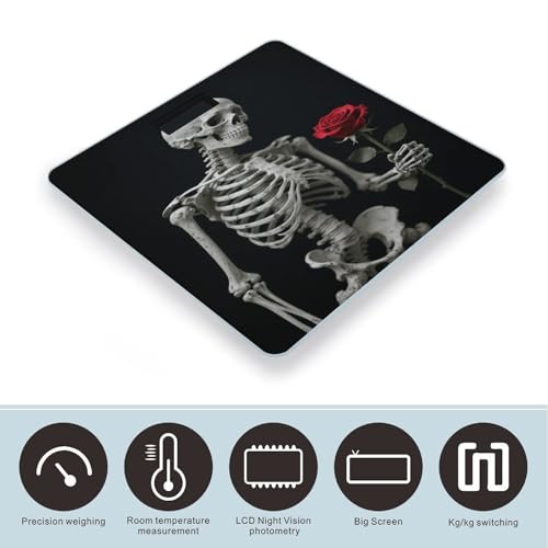 Báscula digital digital para baño con pantalla LCD y vidrio templado miniatura 3
