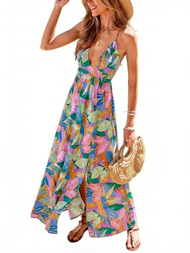 Image of CUPSHE Womens Summer Maxi Dress 2026 Sleeveless Long Sundresses Spaghetti Strap Flowy Boho Beach Vacation Dress