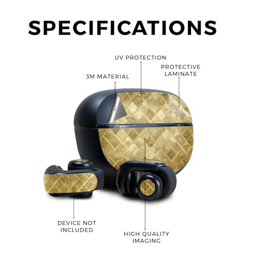 Image of Skin Compatible with Bose Ultra Open Earbuds - Gold Tiles - Premium 3M Vinyl Protective Wrap Decal Cover - Easy to Apply | Crafted in The USA by MightySkins
