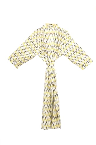 Image of Hand block print Cotton Kimono bikini cover up,Indian Hand block print Cotton Bath Robe,Swim Wear,Nighrwere Dressing Gown