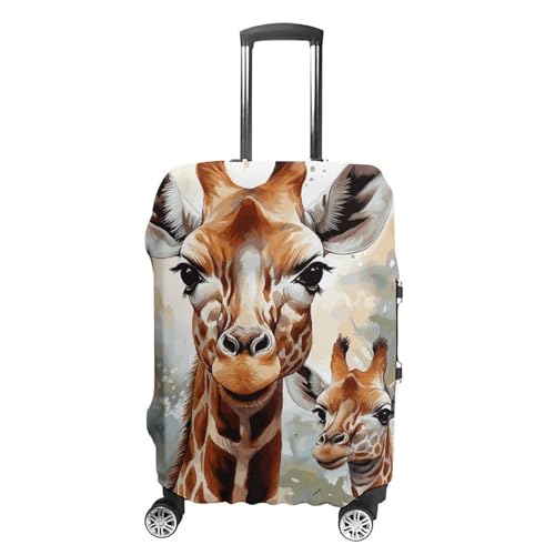 Watercolor Deer Giraffe Printed Luggage Cover Protector, Fits 18-32 Inch Luggage