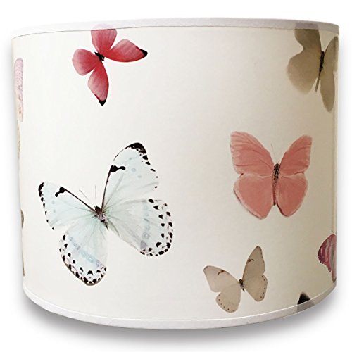 Image of Royal Designs, Inc. Trendy Decorative Handmade Drum Shade, Made in USA, 10in, HBC-8034-10, Butterflies