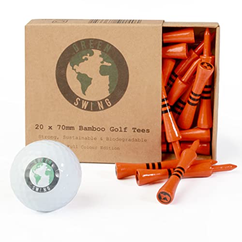 Green Swing 70 mm Bambus-Golf-Tees, Farbige Edition