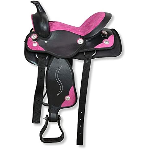 Deen, Enterprises Classic Quality Handmade Children Pony Kids Western Synthetic Miniature Equestrian Trail Comfort Horse Saddles, Size 8" inches Seat Available Cover