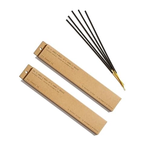 P.F. Candle Co. Amber & Moss Classic Scented Hand-Dipped Incense Sticks (2-Pack) 1 Hour Burn Time, Charcoal-Based Cover