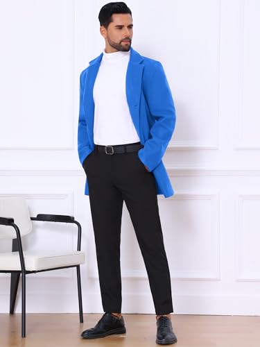 Lars Amadeus Men's Trench Coat Notch Lapel Single Breasted Classic Long Pea Coats Overcoat4