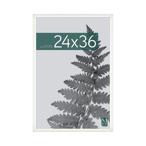 MCS Studio Gallery 24x36 Poster Frame White Woodgrain, Vertical & Horizontal Wall Hanging Large Picture Frame for Photos, Posters & Art Prints (1-Pack)
