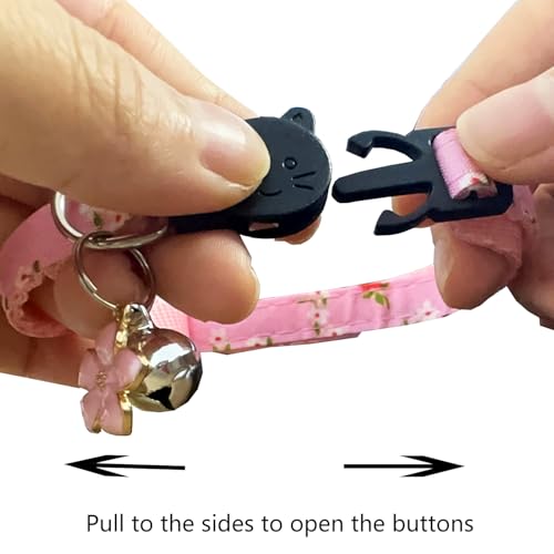 2 Pack Cat Collars Adjustable Kitten Collars with Bells Safe Quick Release Buckle Cat Collars Fruit Style Cat Collar Adjustable 19-30cm - Image 6