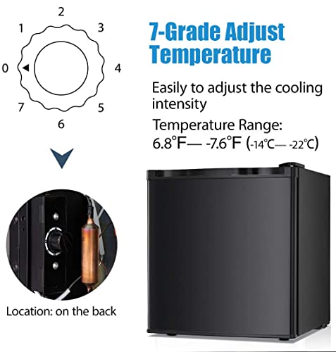 Image of Antarctic Star Upright Freezer 1.1 Cu.ft, Compact Mini Freezer with Reversible Single Door, Temperature Control, Removable Shelves, Small freezer Stainless Steel for Dorms Home Office, Black