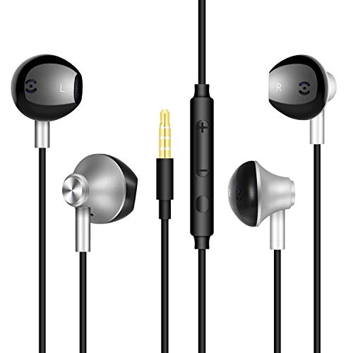 Auriculares intrauditivos con Mando a Distancia y micrófonos con Aislamiento de Ruido, Sonido Puro de Alta definición para iPhone, iPod, iPad, Reproductores MP3, Samsung Galaxy, Huawei, etc.