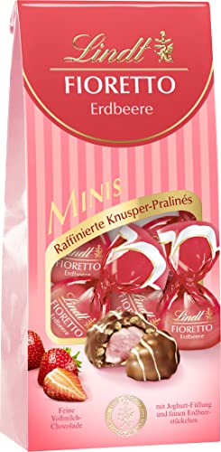 Lindt Schokolade - FIORETTO Minis Erdbeere | 115 g | Ca. 10 Vollmilch Pralinen mit Joghurt-Füllung und feinen…