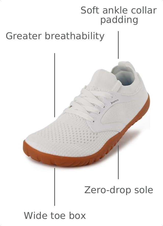 Image of Joomra Women's Wide Minimalist Barefoot Shoes | Wide Toe Box Fashion Sneakers | Zero Drop Grippy Sole