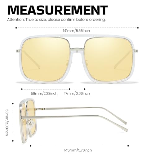 SODQW Oversized Aviator Sunglasses for Women Trendy Big Square Sun Glasses UV Protection 2025 Shades4