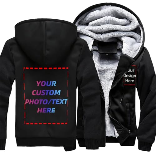 Custom Hoodies for Men Personalized Jacket Design Your Own made Sweatshirt Fleece Full Zip Winter Baseball Coat3
