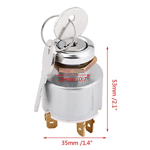 12V Ignition Switch, Universal 12V Engine Start Ignition Switch 3 Position ON OFF Start Ignition Switch Controls with 2 Keys for Cars, Motorcycles and Boats - Image 4