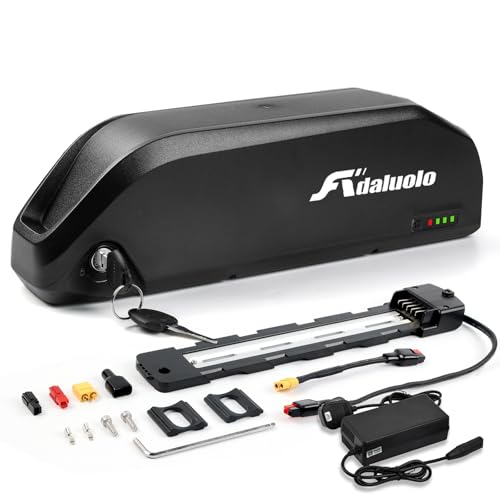 Adaluolo 52V Ebike Battery (UK Warehouse) 52V 25AH High Capacity Electric Lithium ion Bike Battery Long Range Down Tube Removable Bicycle Batteries with Charger & 5 Pin Baseplate