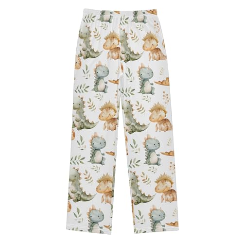 Pajama Pants Dinosaurs Watercolor PJ Bottoms Sleepwear Lounge Sleep Pant with Pockets