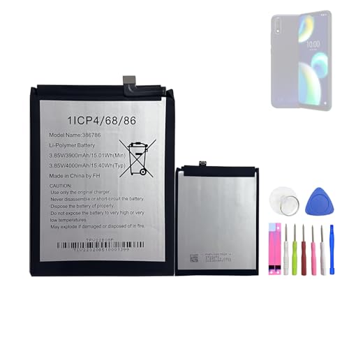 HIGHAKKU Batterie de rechange 386786 TPJ18K07P compatible avec Wiko View 3/View 4 LITE/Y81/View Max avec outils