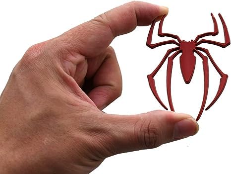 Image of VRT 3D Chrome Emblem Automotive Car, Bike Badges Logo Self Adhesive Sticker (Spider, Red)