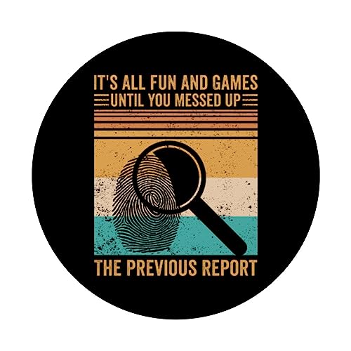 Forensic Scientist Fun Games You Messed Up Previous Report PopSockets Swappable PopGrip, Black - Image 3