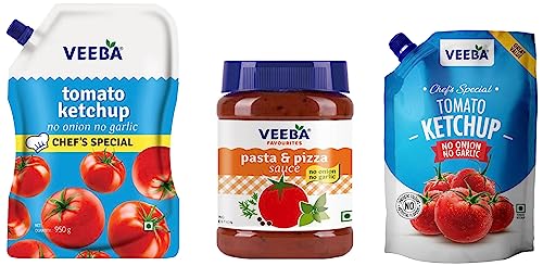 Image of Veeba Pasta and Pizza Sauce - No Onion No Garlic, 280g TOMATO KETCHUP - NO ONION NO GARLIC CHEF'S SPECIAL (950G)