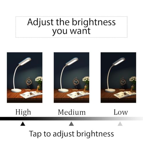 Image of fizzytech 360 Flexible LED Desk Lamp with USB Charging & Night Light - Touch Control Adjustable Desk Light for Reading, Studying, Office & Home Use (Sky Blue)