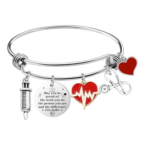 Women Bangle Bracelet Nurse Gifts Nurse Bangle Bracelet Nurse Jewelry Nurse Charm Bracelet Bracelet for Women Nursing for Nurses Nursing Students and Coworkers as Christmas Birthday Gift Nurse Day Gifts (May You Be Proud) Cover
