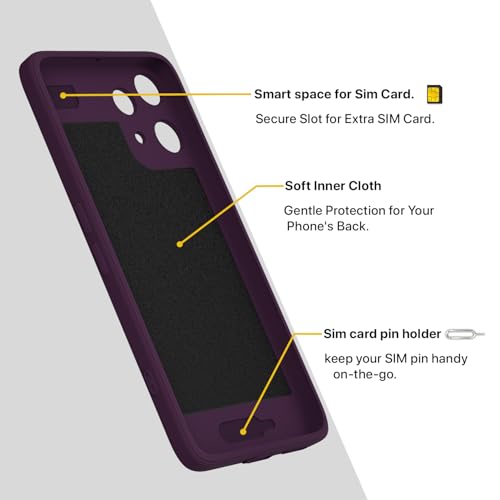 Image of Pikkme Back Cover for Nothing Phone 3a Lite 5G Soft Matte Silicone Mag-Safe Design (Mag-Safe Not Support) Camera Protection | Slim Fit Bumper Cover (Purple)