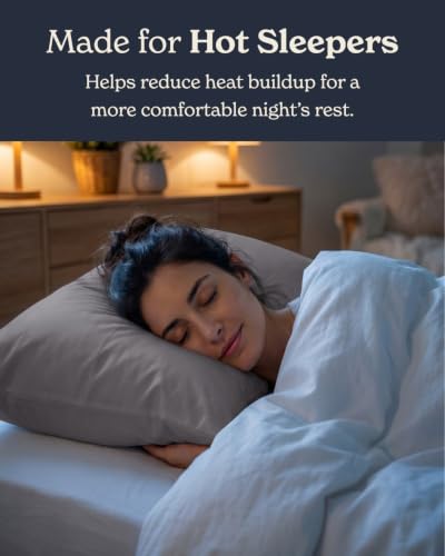 Image of Beckham Hotel Collection Cooling Pillowcases for Hot Sleepers, Standard /Queen Size Set of 2, Cool Touch Pillow Cases, Envelope Closure, Silky Soft, Breathable, Dark Gray