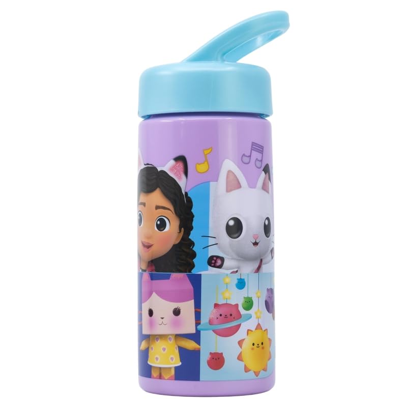 Gabby's Reusable Sipper Water Bottle Drink Bottle with built-in handle for Easy Carry School Lunch Kids Childrens 410ml (Gabby's) - Image 3