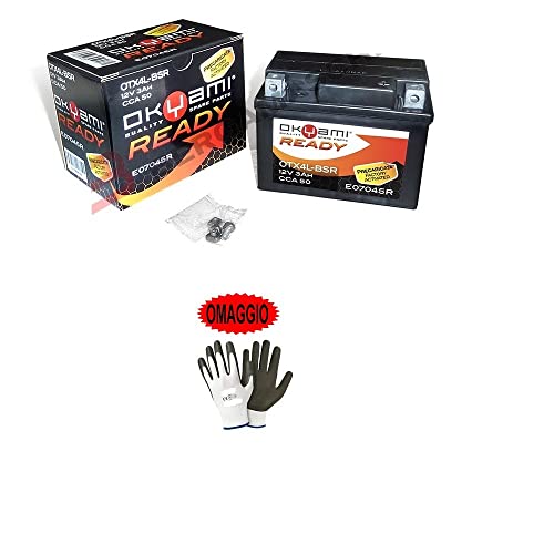 COMPATIBILE CON KTM SXF 4T 250 2012-2015 BATTERIA OKYAMI GIA' PRONTA ALL'USO OTX4L-BSR PRECARICATA SIGILLATA ATTIVATA IN FABBRICA 12V 3AH AMPERE 114X71X86MM SPECIFICA