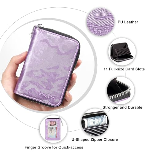 Image of Credit Card Wallet, RFID Card Case Wallet, Zipper Card Cases Holder for Men Women, RFID Blocking, KeyChain Wallet, Compact Size Card Organizer Case for Women