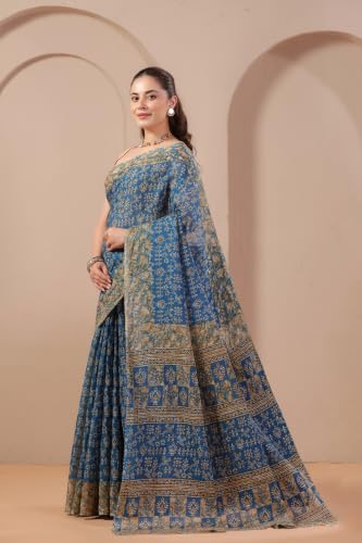 Image of TAMAIRA FASHION Mulmul Pure Cotton Saree For Woman Warli Batik Printed |Office Wear Daily Wear Sarees For Women Without Blouse Piece(Available in 11 Colours)