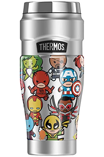 Marvel Heroes Kawaii THERMOS STAINLESS KING Stainless Steel Travel Tumbler, Vacuum insulated & Double Wall, 16oz