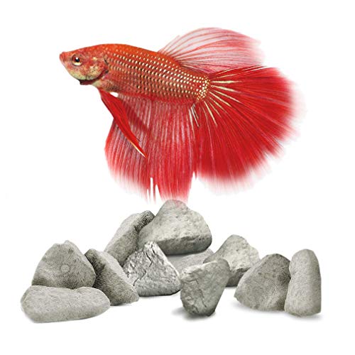 SunGrow Mineral Rocks for Betta, Provides Hideout and Breeding Spot, Aids in Lowering Stress Level of Fish, 3-6 pcs per Pack